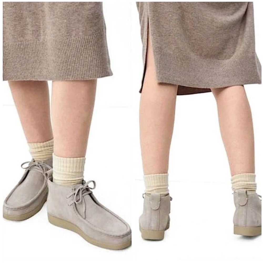 Everlane Moc Toe Chukka‎ Desert Boots in Stone Grey Suede Womens Size 7.5